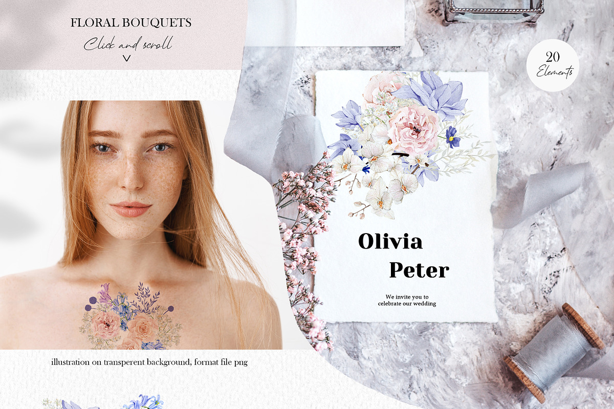 Very Peri boho floral collection, an Illustration by AnnaTkachi (Photo 2 of 7)