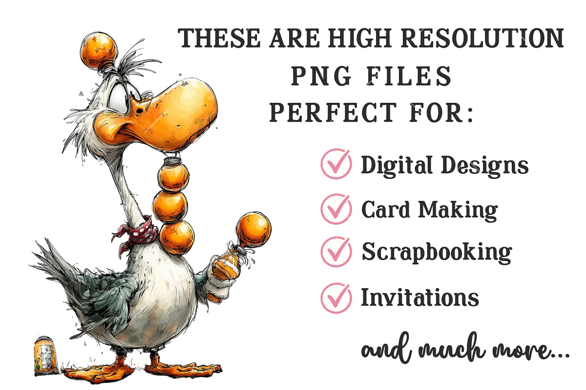Quirky New Year Goose Clipart, an Illustration by OK Design (Photo 5 of 6)