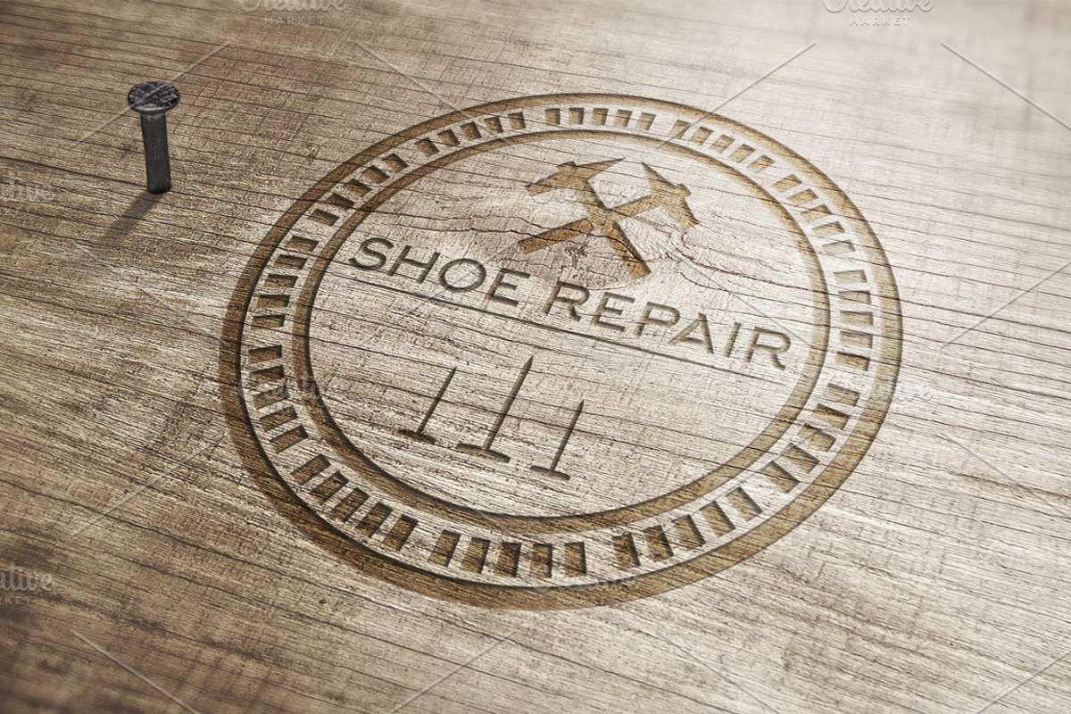Set of shoes repair shoemaker labels, a Graphic by Booblgum