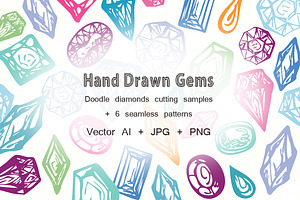 Gems Hand Drawn Vector Set