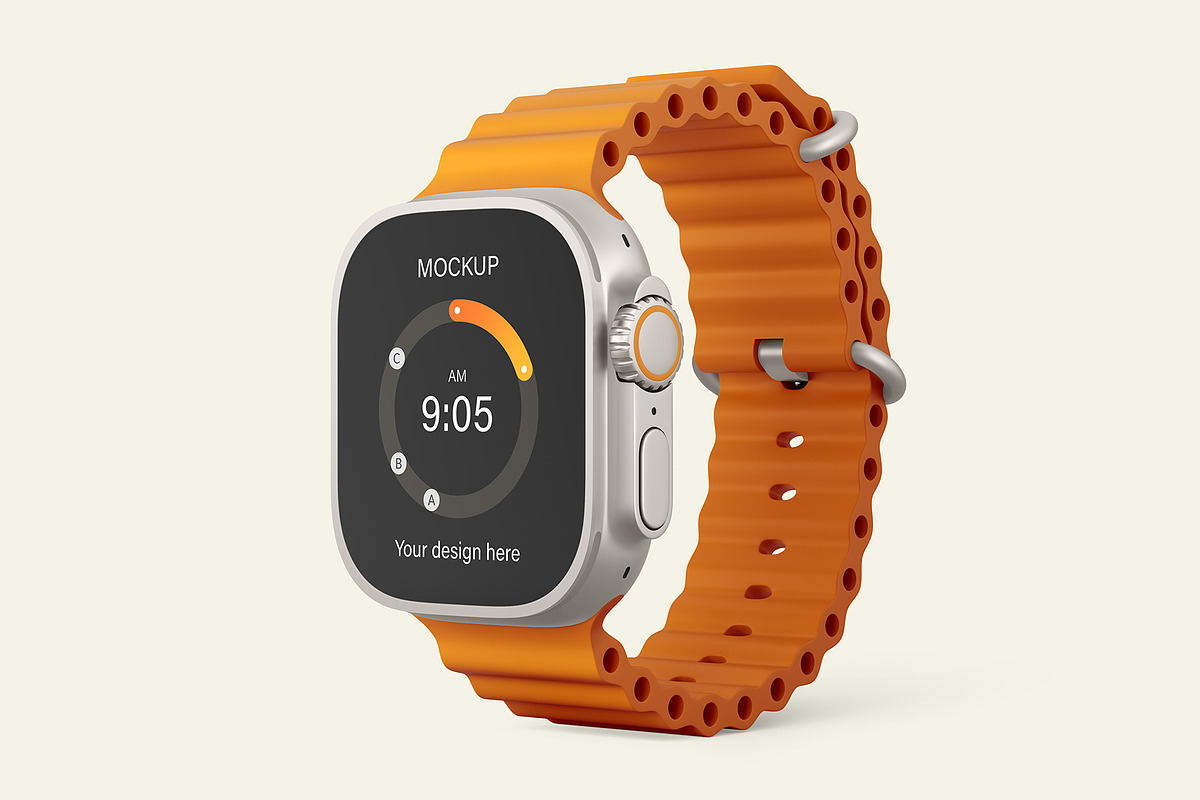 Apple Watch Ultra Mockup Set, a Wearable Device Mockup by ForgeDesign (Photo 4 of 14)