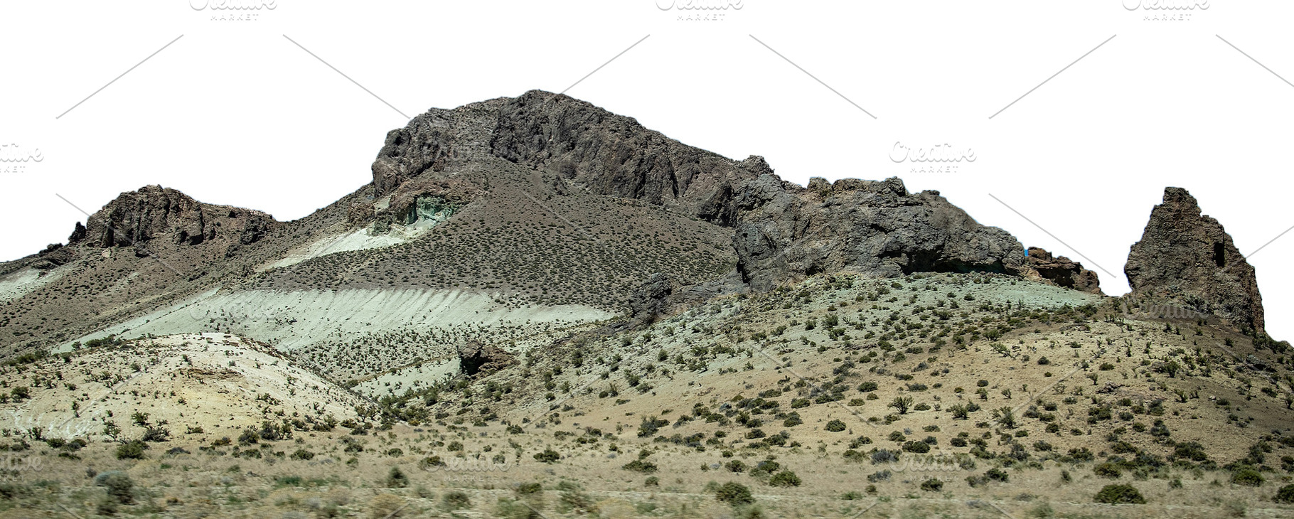 Steppe and rock mountains isolated photo, a Nature Photo by DanFLCreativo