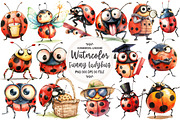 Quirky Funny Ladybug Clipart, an Illustration by OK Design (Thumbnail 1 of 5)