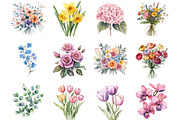 Watercolor Romance Flower Clipart, an Illustration by DreamCafeArt (Thumbnail 3 of 5)