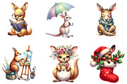 Cute Kangaroo Clipart, an Illustration by DreamArtGraphic (Thumbnail 2 of 5)