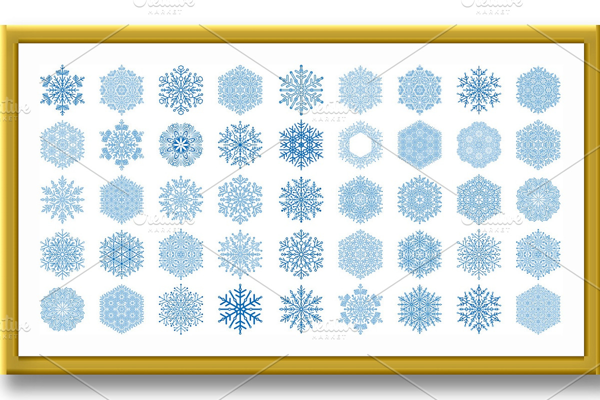 Set of Round Snowflakes With Winter, an Object Illustration by FineArtStudio (Photo 2 of 3)