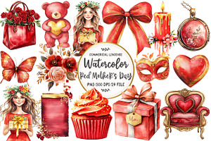 Red Mother's Day Sublimation Clipart, an Illustration by OK Design
