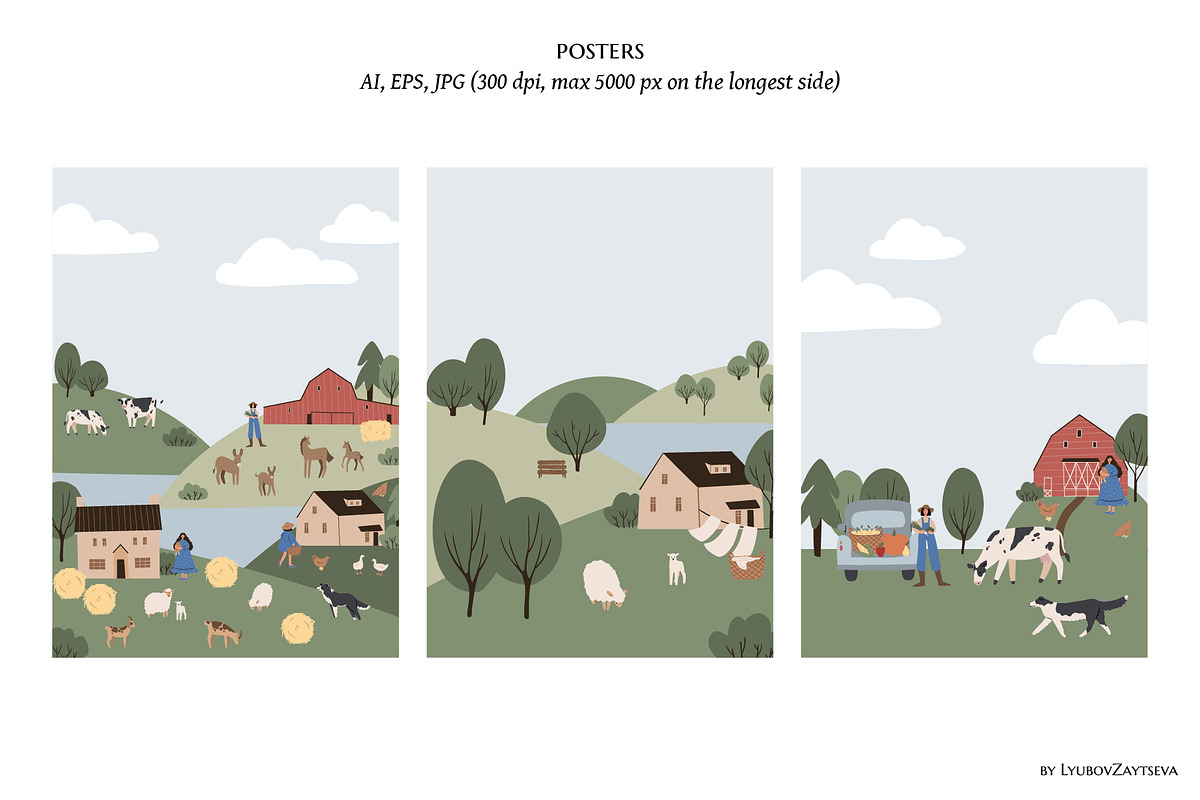 farm life clipart - ai, png, svg, an Animal Illustration by LyubovZaytseva (Photo 15 of 19)