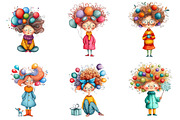 Quirky Christmas Girl Clipart, an Illustration by DreamArtGraphic (Thumbnail 2 of 5)