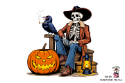 Halloween Cowboy Skeleton PNG Bundle, a Graphic by Black Gallery (Thumbnail 2 of 11)