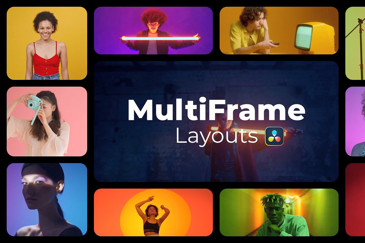 MultiFrame Layouts DaVinci Resolve, a Social Media Template by iamkoltunov (Photo 2 of 5)