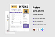 4 Retro Creative Invoice Template V1, a Print Template by twinstd (Thumbnail 1 of 4)