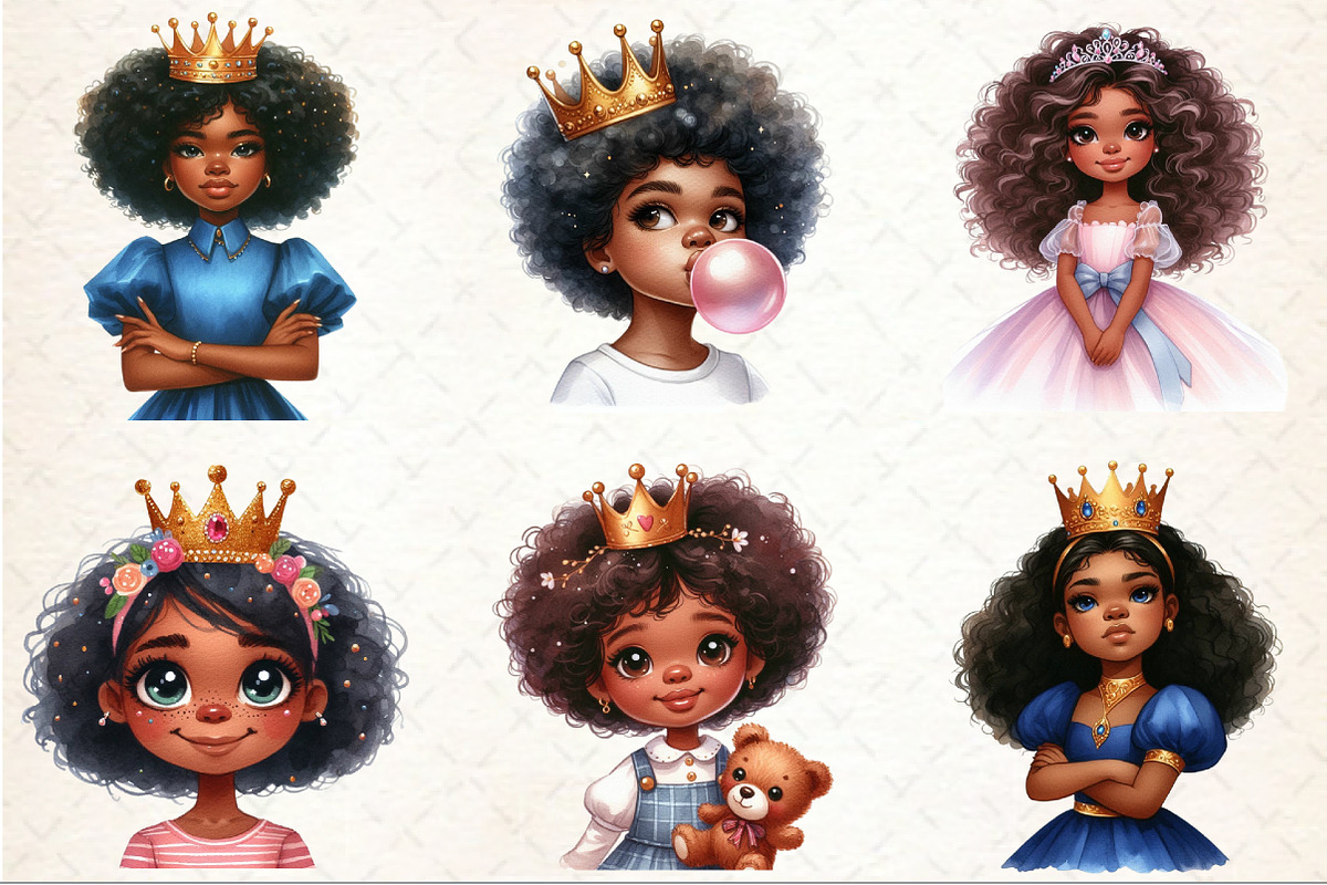 Quirky African American Girl with Cr, a Seasonal Illustration by Rose Art (Photo 2 of 4)