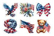 Watercolor American Flag Clipart, an Illustration by Daily.Designs (Thumbnail 3 of 5)