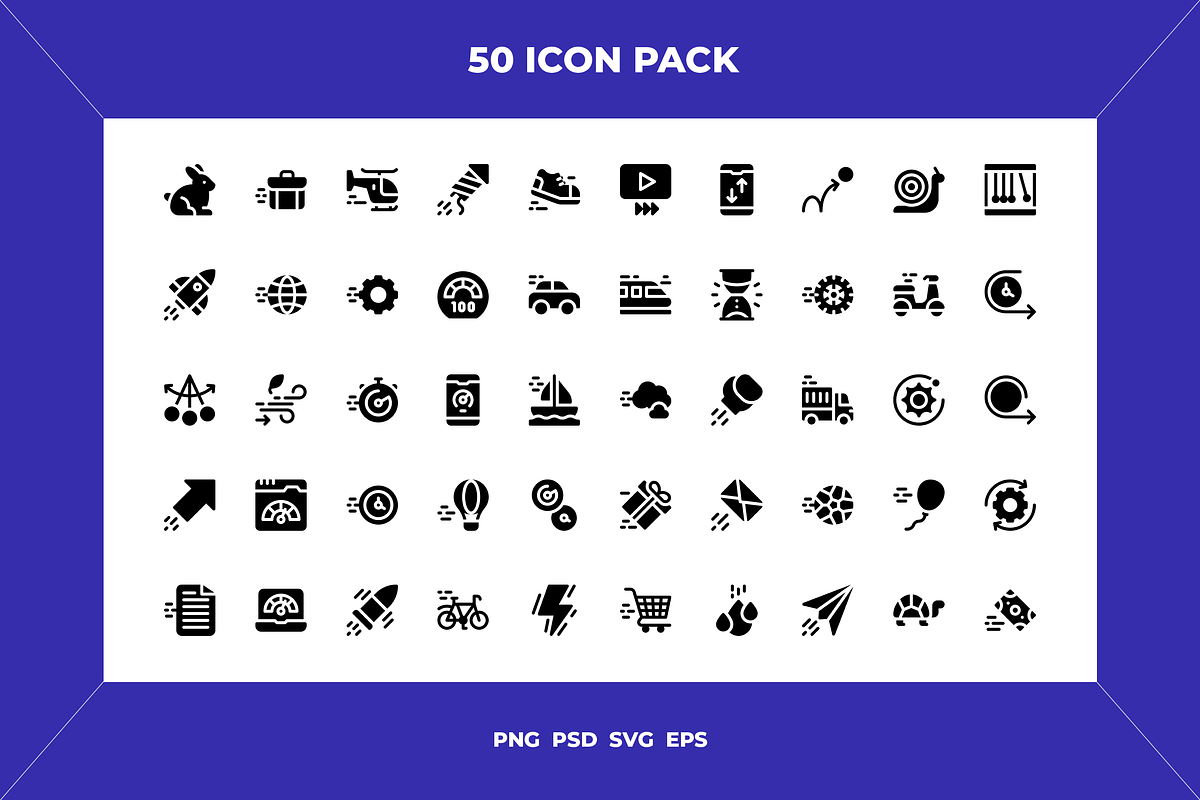 Motion and speed icons, an Outline Icon by Wencory (Photo 1 of 2)