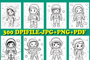 200 Space Coloring Pages for Kids, a Brochure Template by Design Station (Thumbnail 2 of 6)