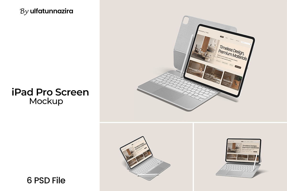 iPad Pro Screen mockup, an iPad Mockup by ulfatunnazira (Photo 1 of 7)