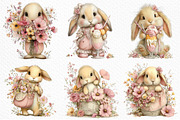 Whimsical Summer Rabbits Clipart, an Illustration by Craft Nest (Thumbnail 4 of 12)