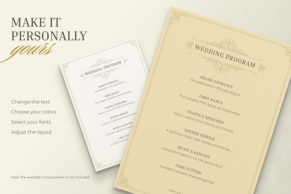Vintage Wedding Program Template, a Stationery Template by Vasya Kobelev (Photo 3 of 7)