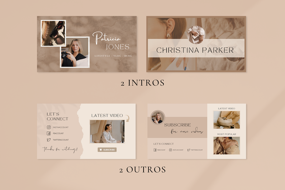 Brown YouTube Branding Kit, a Social Media Template by ShopRShop (Photo 4 of 7)
