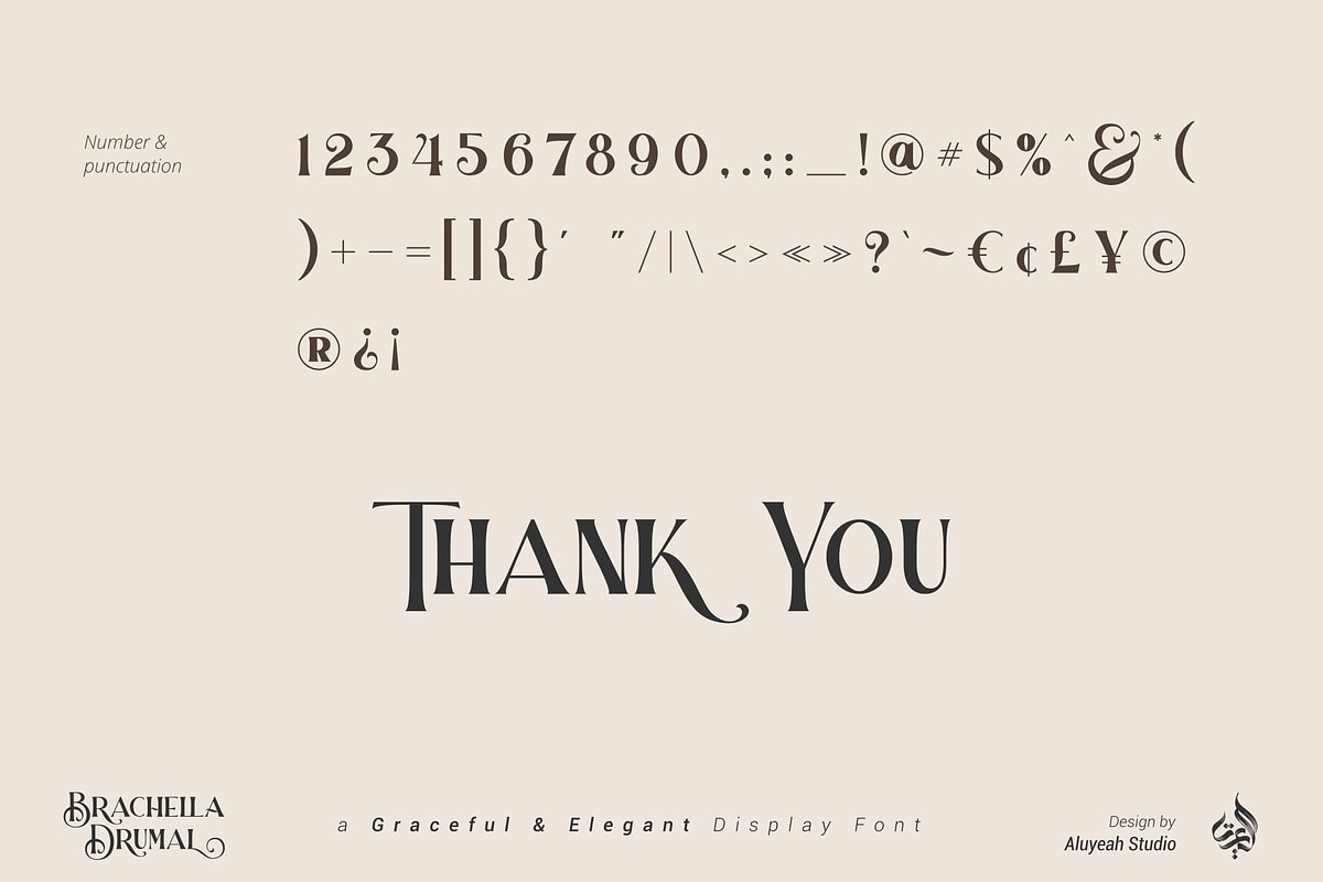 Brachella Drumal, a Font by Aluyeah Studio (Photo 16 of 16)