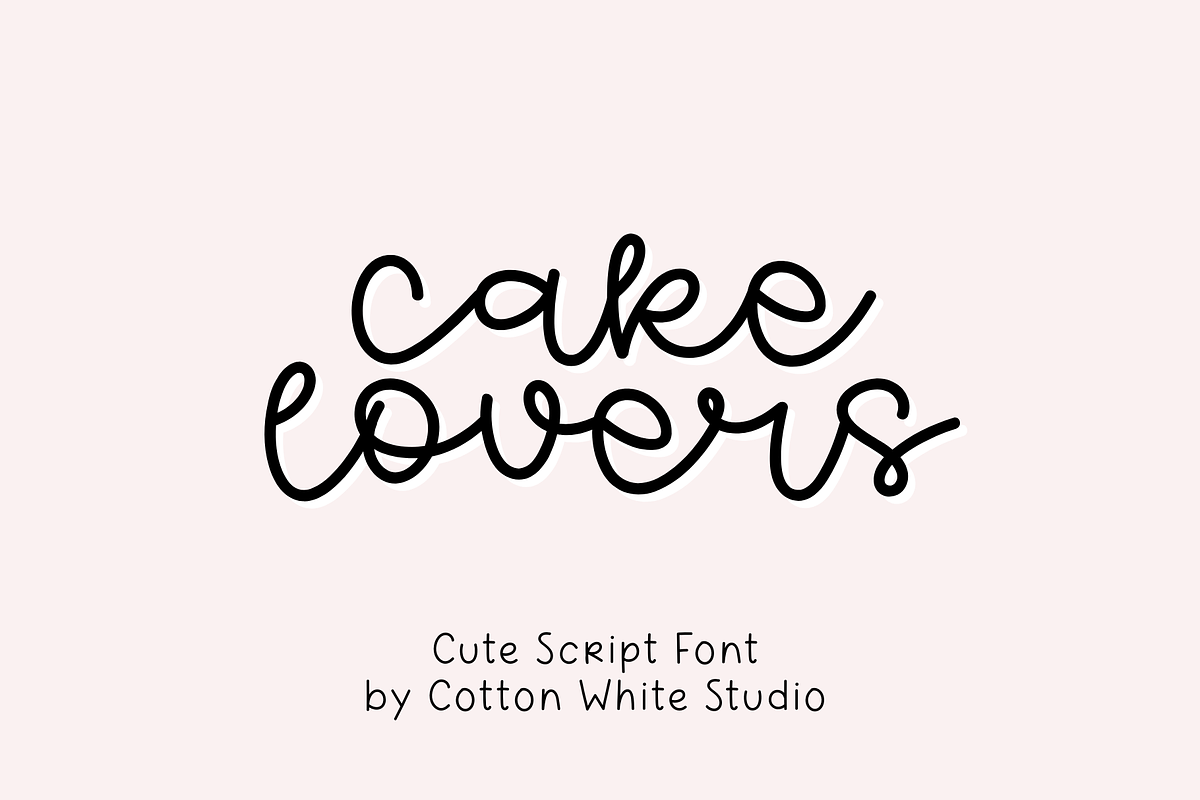 Cake Lovers Cute Font, a Script Font by Sofia Skoog (Photo 1 of 11)