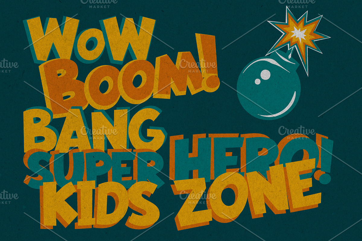 Bold Comic Book cartoon funny font preview 4