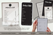 Monochrome Muse Price List Templates, a Stationery Template by Hell Yeah Designs (Thumbnail 2 of 8)