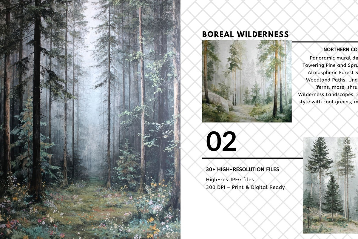 30+ Northern Conifer Forests Bundle, a Decorative Illustration by Virgo Studio (Photo 3 of 6)