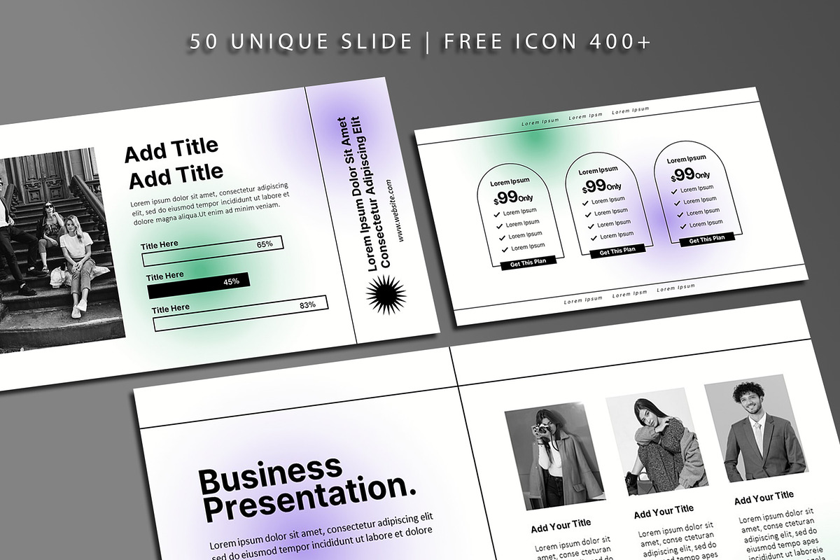 Unique Gradient Powerpoint Template, a Presentation Template by SKY CREATION (Photo 2 of 6)