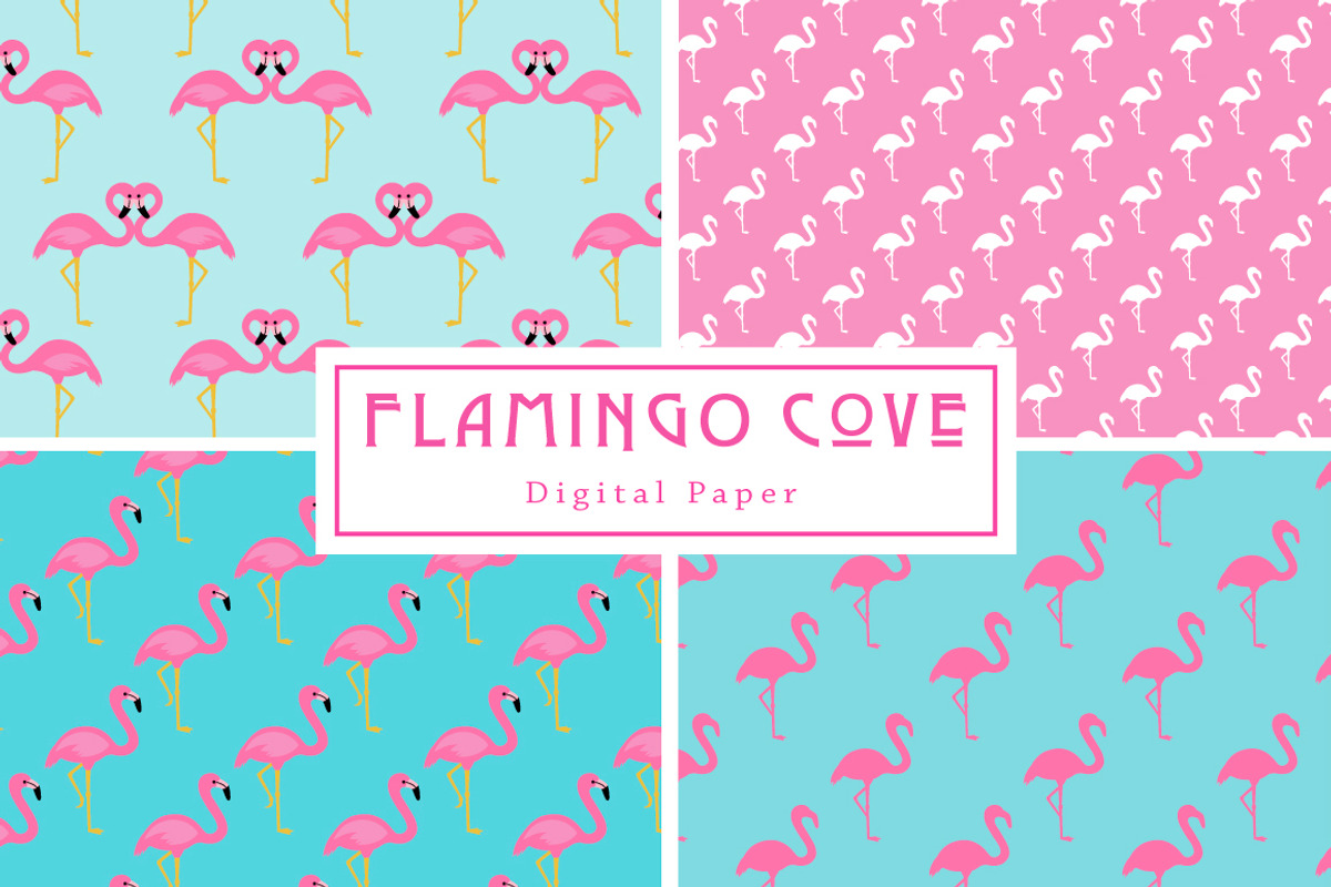 Flamingo Seamless Patterns, a Pattern Graphic by Clover & Lilly (Photo 5 of 5)
