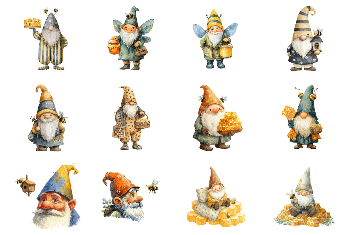 Gnome Bee Clipart, an Illustration by Design Market (Photo 3 of 3)