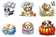 Whimsical Puppy Clipart, an Illustration by DreamArtGraphic (Thumbnail 3 of 4)
