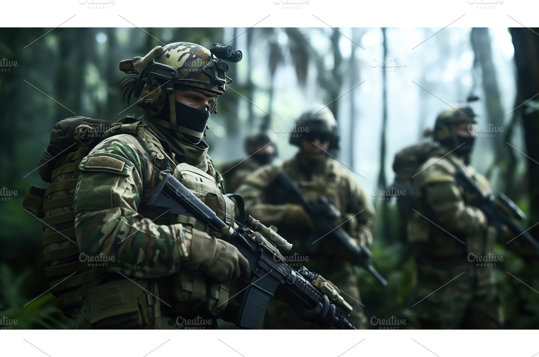 Group of soldiers in tactical gear, a Nature Photo by Sergey Kotenev