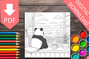 79 Panda Coloring Pages Bundle, a Brochure Template by LA Design (Thumbnail 5 of 10)