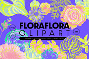 80s Floral Clipart + Bonus, an Object Illustration by angelainthefields (Thumbnail 1 of 12)