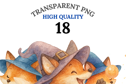 18 Fox Witch Clipart