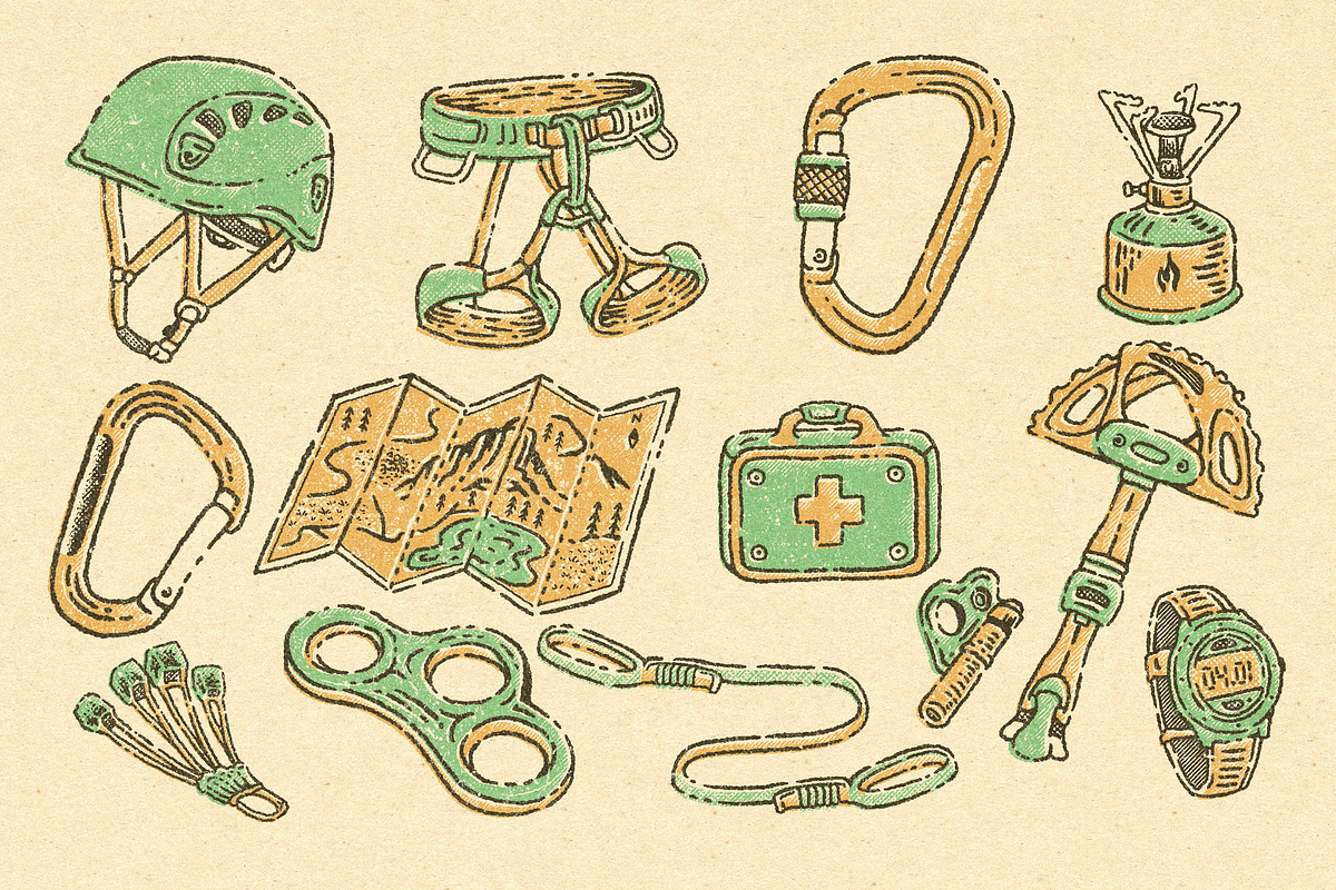 HAND DRAWN CLIMBING SET ILLUSTRATION, an Object Illustration by Southerntown (Photo 2 of 9)