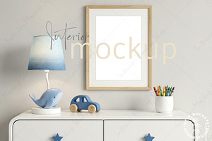 Kids room frame mockup PSD JPG PNG, a Mockup by Mockup Shop