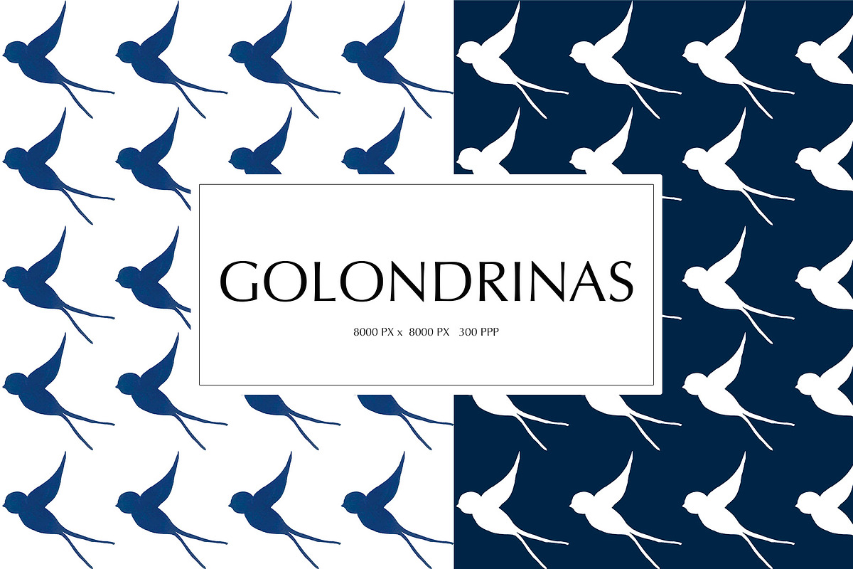 Golondrinas Pack Pattern Design, a Pattern Graphic by ElicoelhoDesign Shop (Photo 1 of 8)