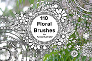 110 Floral Brushes for Illustrator, a Brush Add-On by Elinorka (Thumbnail 1 of 7)
