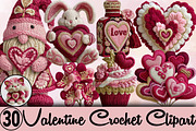 Valentine Crochet Clipart Bundle., an Illustration by SVGArt (Thumbnail 1 of 7)