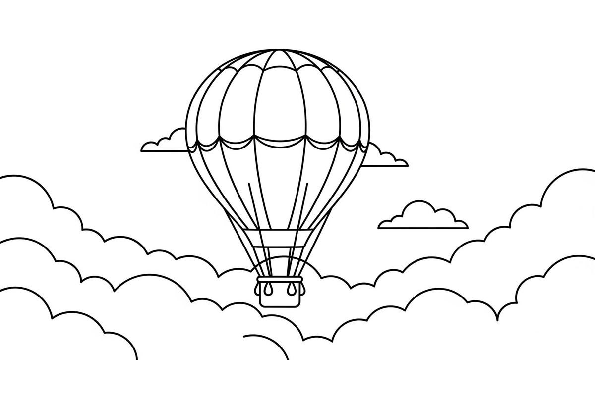 Hot Air Balloon Cloud Line Art bundl, an Illustration by Designer_Momina (Photo 37 of 51)