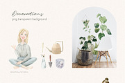 Cosy House Plants Watercolor Clipart, an Illustration by Julia M. Watercolor (Thumbnail 10 of 11)
