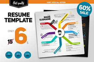 Simple CV resume in papercut style