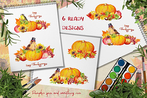 Happy Thanksgiving - Watercolor Set