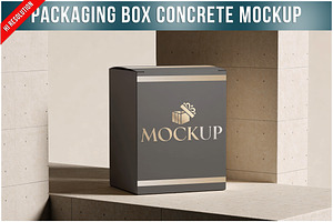Packaging Box Concrete Scene PSD, a Product Mockup by Bruno's Shop