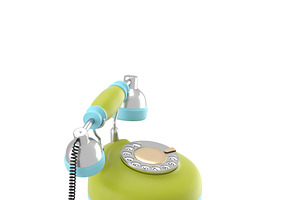 Corded Retro Phone In Bright Colors