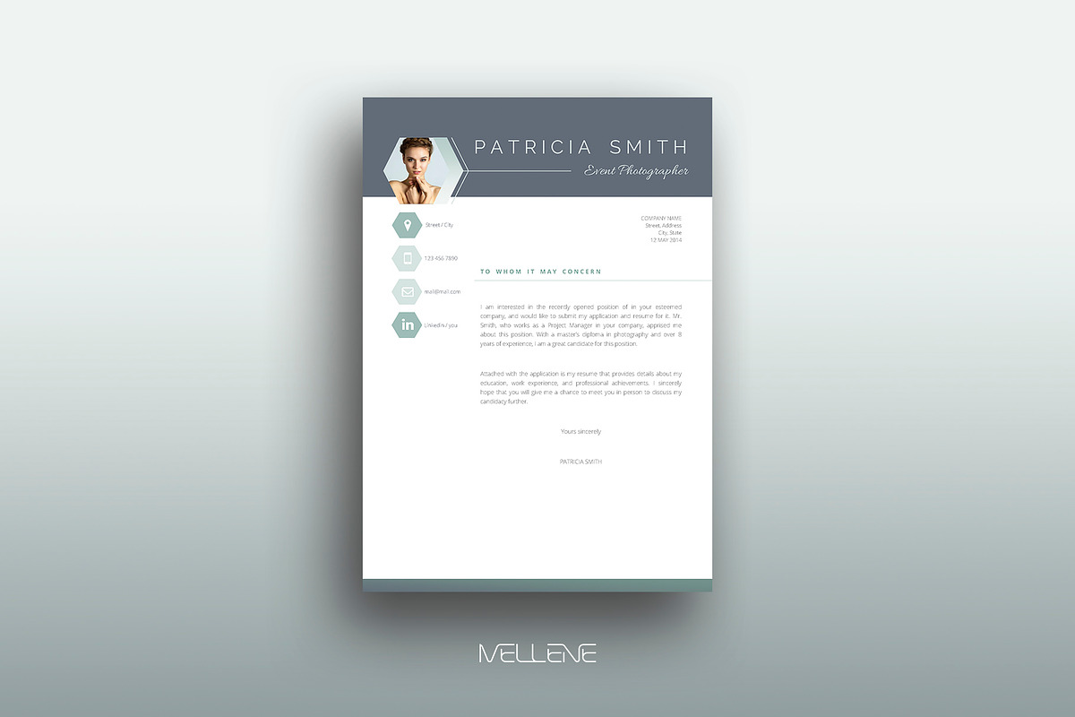 Resume / CV template - Patricia, a Resume Template by Mellene Templates (Photo 2 of 3)