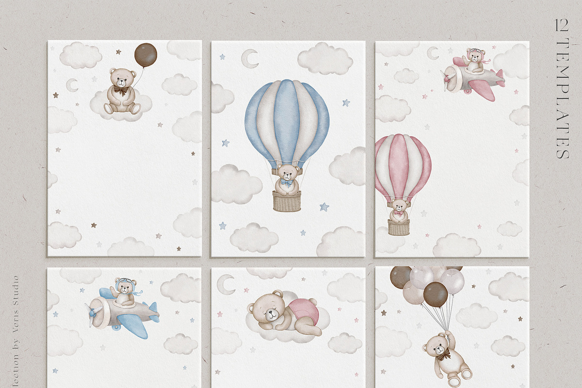 Baby Shower Bears - Kids Graphic Set, an Animal Illustration by Veris Studio (Photo 5 of 18)